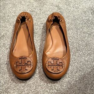 Tory Burch Brown Leather Ballet Flats